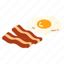 bacon, breakfast, egg, egg and bacon, fast food, food, meal 