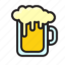 beer, brewing, drink, food, head, mug icon