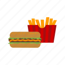 food, fast food, fries, hot dog