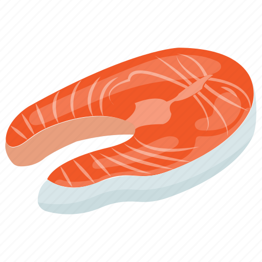 Fish flake, raw salmon, salmon slice, seafood, sushi icon - Download on Iconfinder