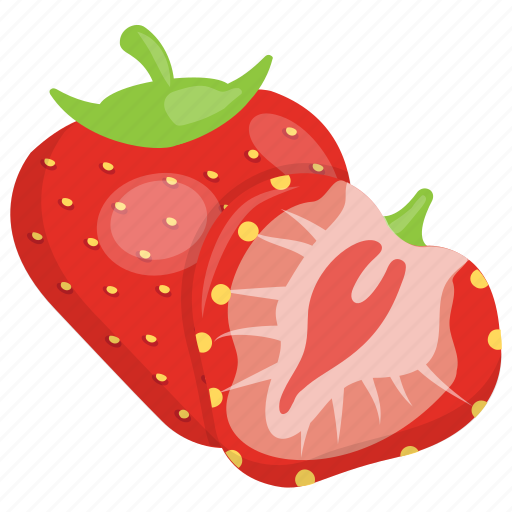 Healthy food, porous fruit, red berries, sliced strawberry, strawberry icon - Download on Iconfinder