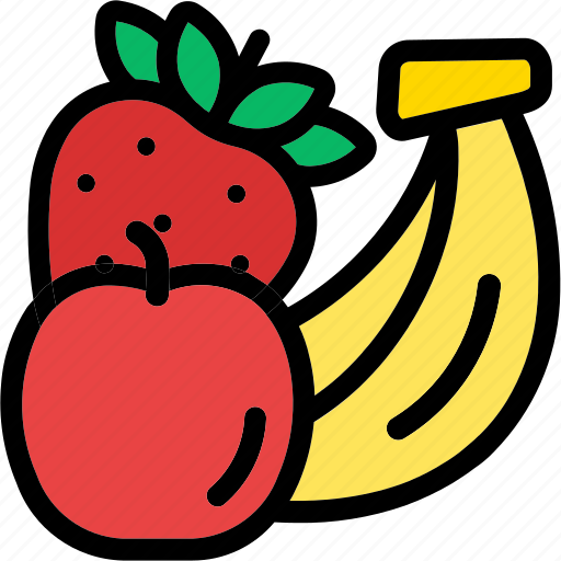 Fruits, banana, strawberry, food, healthy, sweet icon - Download on Iconfinder