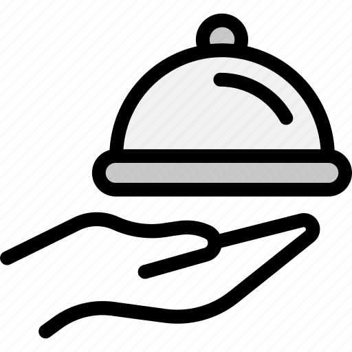 Dish, food, hand, serving, waiter, restaurant icon - Download on Iconfinder