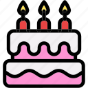 birthday, cake, candles, celebration, party, dessert, bakery