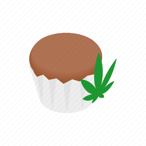 Cake, chocolate, edible, ganja, isometric, leaf, medicine icon - Download on Iconfinder