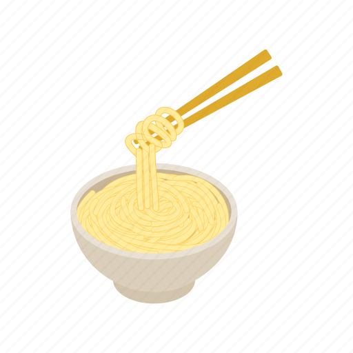 Bowl, cartoon, chinese, chopstick, isolated, isometric, noodle icon - Download on Iconfinder
