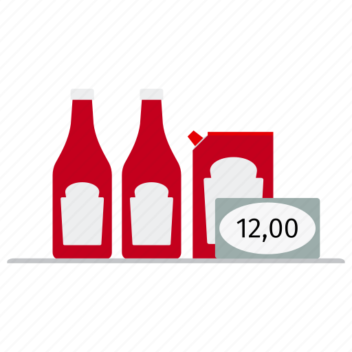 Bottle, food, ketchup, pack, price, red, store icon - Download on Iconfinder