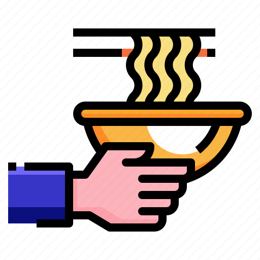 Delivery, dish, food, hand, noodle icon - Download on Iconfinder