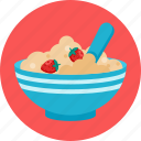 food, porridge, berries, porridge dish 