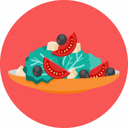 Food, salad, lettuce, olives, tomatoes icon - Download on Iconfinder