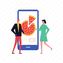 order, food, online, pizza, smartphone 