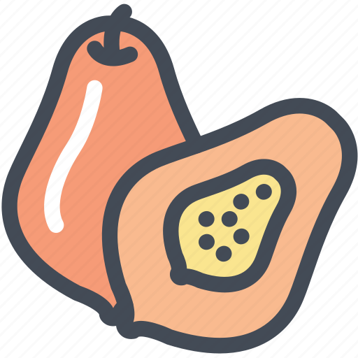 Food, fruit, organic, papaya, seeds, tropical icon - Download on Iconfinder