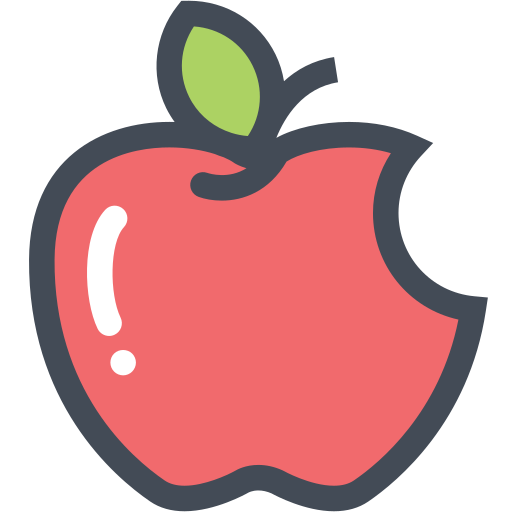 red apple with bite clip art