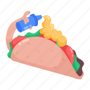 chicken taco, taco sauce, taco wrap, tortilla wrap, fast food