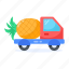 pineapple delivery, pineapple truck, food delivery, fruit delivery, delivery truck 