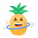 smiling pineapple, cute pineapple, cute ananas, pineapple emoji, healthy fruit