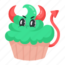 devil cupcake, evil cupcake, halloween dessert, halloween cupcake, halloween muffin