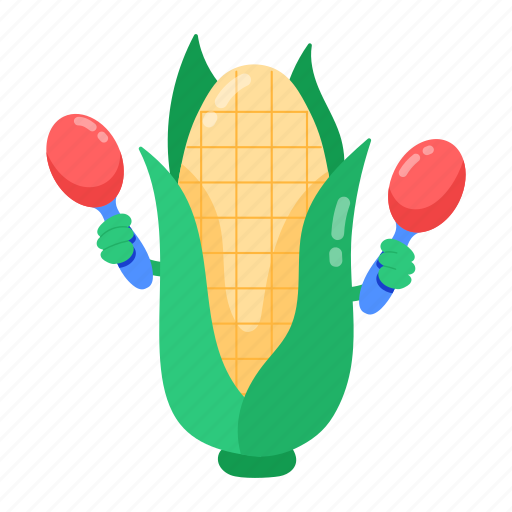 Healthy food, organic food, corn, maize, corncob sticker - Download on Iconfinder