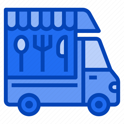 Cutlery, eatery, delivery, van, street, food, truck icon - Download on Iconfinder