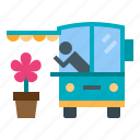 flower, shop, delivery, vendor, street, food, truck