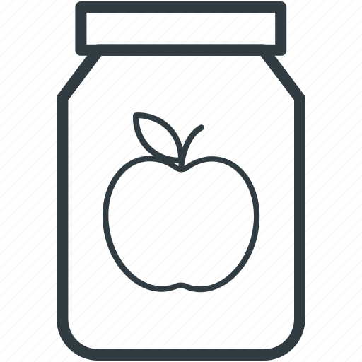 Apple jam, apple preserved, container, marmalade, savoury spread icon - Download on Iconfinder