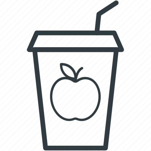 Apple juice, disposable glass, fruit juice, healthy juice, straw icon - Download on Iconfinder