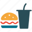 burger, drink, fast food, junk food 