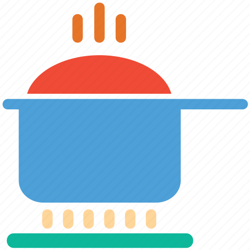 Cooking, hot food, hot pot, saucepan on stove icon - Download on Iconfinder