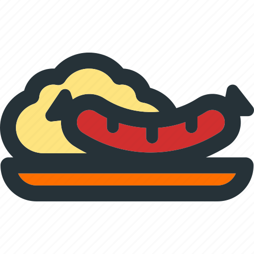 Bbq, cook, dish, food, mashed, potato, sausage icon - Download on Iconfinder