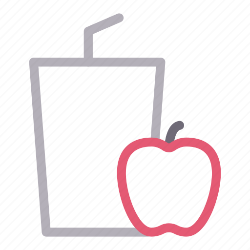 Apple, beverage, drink, juice, straw icon - Download on Iconfinder