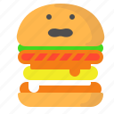 burger, cheeseburger, eat, meat