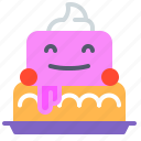 birthday, cake, cream, desert, present