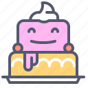 birthday, cake, cream, desert, present