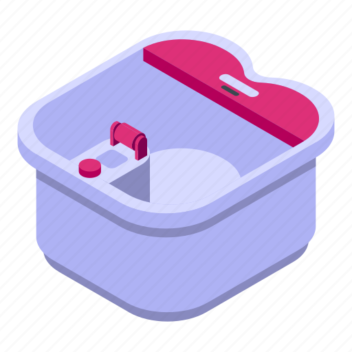 Massage, foot, bath, isometric icon - Download on Iconfinder