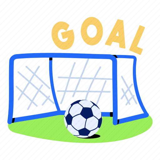 Football, goal, goal net, soccer, game sticker - Download on Iconfinder
