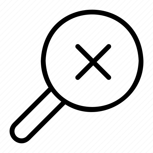 No, magnifying, glass, loupe, x, cross, mark icon - Download on Iconfinder
