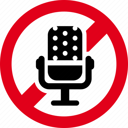 Forbidden, mic, microphone, prohibited, recording, voice icon - Download on Iconfinder