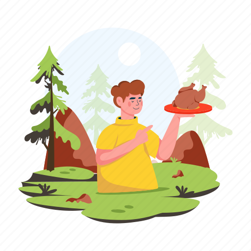 Camping food, solo camping, forest camping, roasted food, camping area icon - Download on Iconfinder
