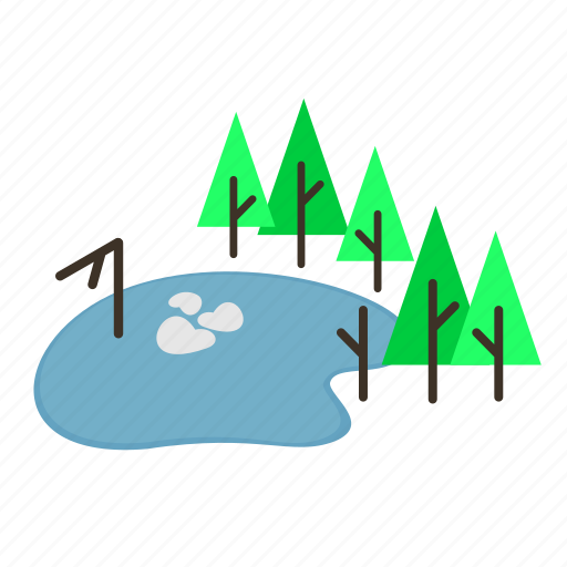 Fall, forestry, forrest, lake, pine, pond, trees icon - Download on Iconfinder