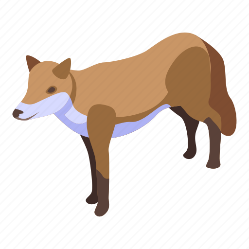 Brown, fox, isometric icon - Download on Iconfinder