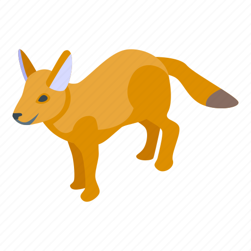 Red, fox, isometric icon - Download on Iconfinder