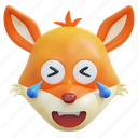 laugh, lol, fox, emoticon, illustration