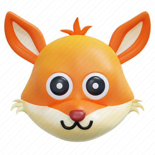 Cute, fox, emoticon, illustration 3D illustration - Download on Iconfinder