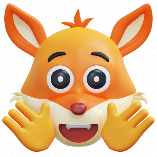 Friendly, fox, emoticon, illustration 3D illustration - Download on Iconfinder