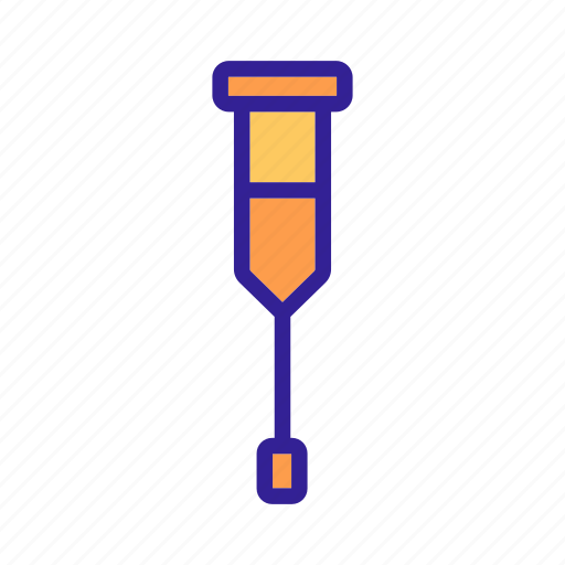 Contour, crutch, fracture, help, hospital, illness, medical icon - Download on Iconfinder