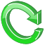 Renew, update, refresh, reload, green, glossy, arrow icon - Free download