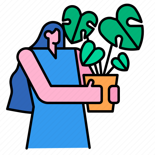 Gardening, environment, farming, tree, time, plant, woman icon - Download on Iconfinder