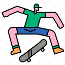 skateboard, skateboarding, extreme, man, playtime