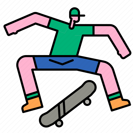 Skateboard, skateboarding, extreme, man, playtime icon - Download on Iconfinder