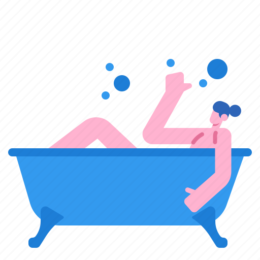 Bath, tub, shower, relax, woman icon - Download on Iconfinder